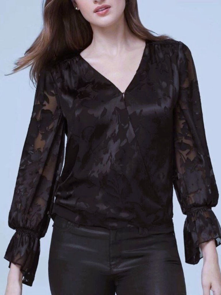 Whbmsilk Blend Burnout Top Size 4
